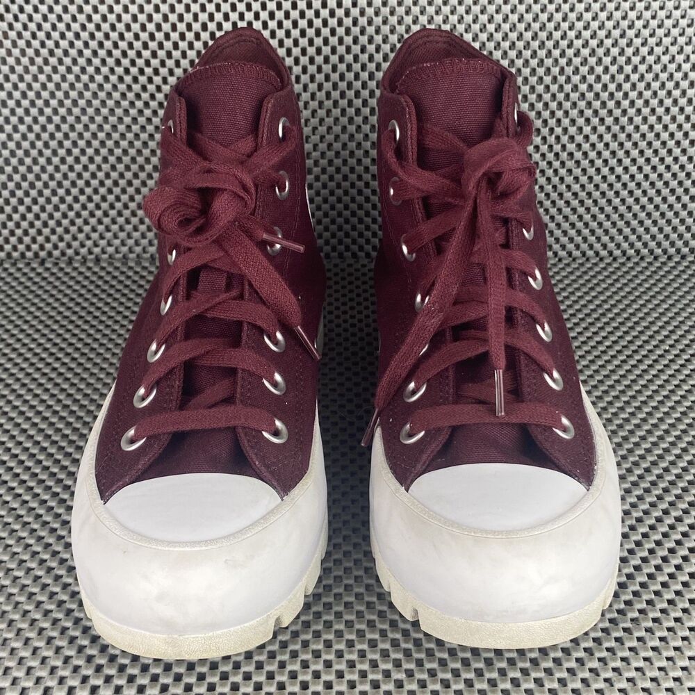 Converse Chuck Taylor All Star Sneakers Womens 6.5 Red Lugged Hi Top Lace Up - Picture 5 of 11
